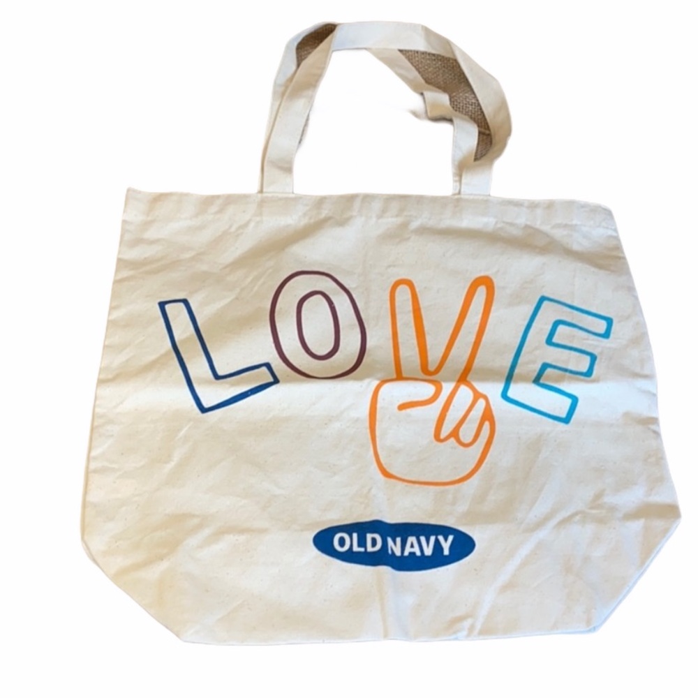Old Navy Love Canvas Tote Shoulder Bag NWOT